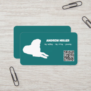 Carte De Visite Pension pour chiens promenade de chiens QR