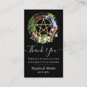 Carte De Visite Pentacle Nature Fleurs de couronne Boho Black Busi (Devant)