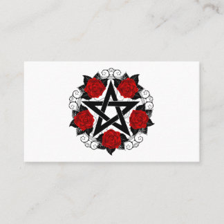 Carte De Visite Pentagramme aux roses rouges