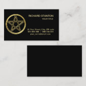 Carte De Visite Pentagramme doré (Devant / Derrière)