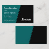 Carte De Visite Pente abrupte - Turquoise foncé et noir (Devant / Derrière)