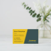 Carte De Visite Pente en pente - Ambre et gris vert (Debout devant)