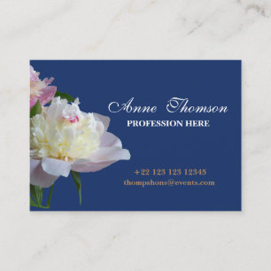 Carte De Visite Peonies Floral Professionnel Business Card
