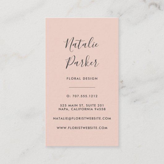 Carte De Visite Peony Bouquet (Dos)