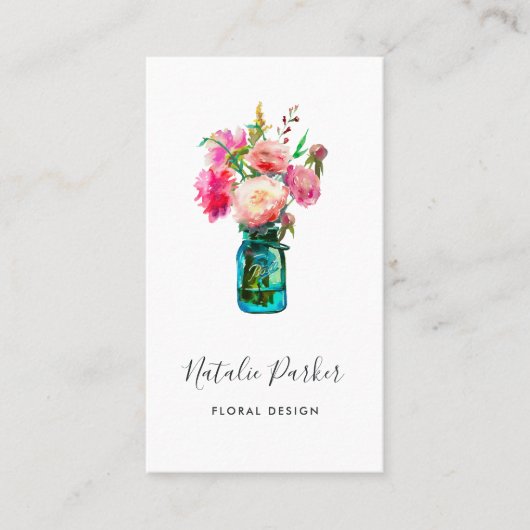 Carte De Visite Peony Bouquet (Devant)