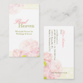 Carte De Visite Peony + dentelle Motif fleuriste Mariage (Devant / Derrière)