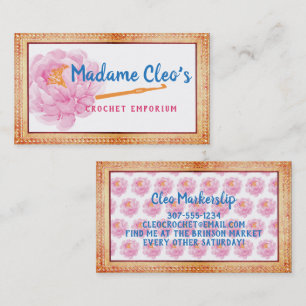 Carte De Visite Peony faux dentelle crochet fil crochet artisanat