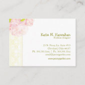 Carte De Visite Peony + Faux Lace Élégante Mode (Dos)