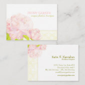 Carte De Visite Peony + Faux Lace Élégante Mode (Devant / Derrière)