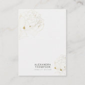 Carte De Visite Peony *Gold Modern Floral Sketch Bijoux Display (Devant)