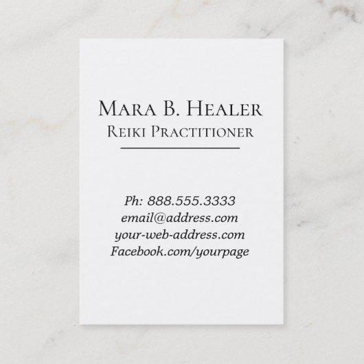 Carte De Visite *~* Peony Lotus Heart Nirvana Massage Reiki Yoga (Dos)