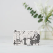 Carte De Visite People in cafe using cell phones drawing (Debout devant)