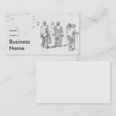 Carte De Visite People walking along promenade drawing (Devant / Derrière)