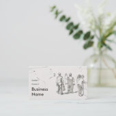 Carte De Visite People walking along promenade drawing (Debout devant)