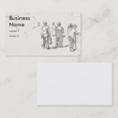 Carte De Visite People walking promenade drawing (Devant / Derrière)