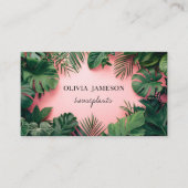 Carte De Visite Pépinière botanique plante tropicale rose (Devant)