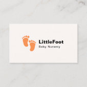 Carte De Visite Pépinière pour bébés orange mignonne et minimalist (Devant)