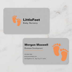 Carte De Visite Pépinière pour bébés orange mignonne et minimalist