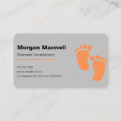 Carte De Visite Pépinière pour bébés orange mignonne et minimalist (Dos)