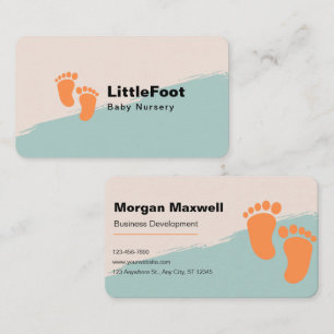 Carte De Visite Pépinière pour bébés orange mignonne et minimalist