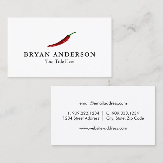 Carte de visite Pepper Red Chili (Devant / Derrière)