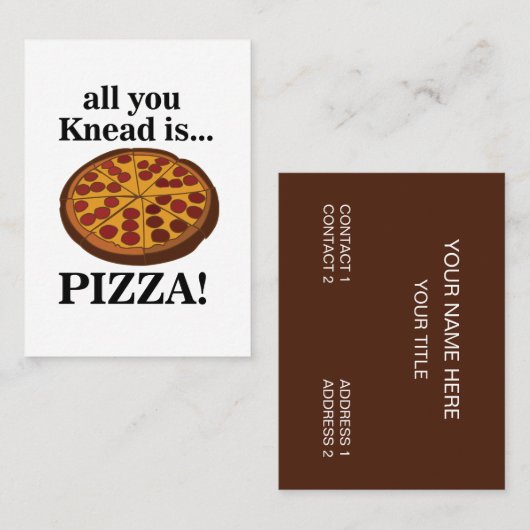 Carte De Visite Pepperoni Pizza Restaurant (Devant / Derrière)