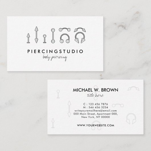 Carte De Visite perçage (Devant / Derrière)