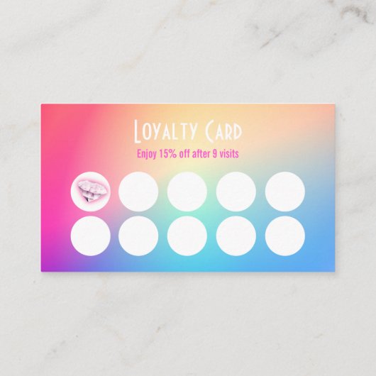 Carte De Visite Perceuse dermique unique Custom Loyalty Punch (Dos)