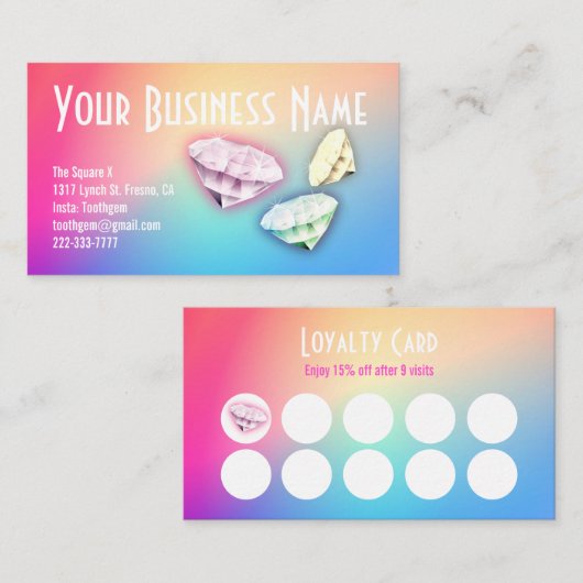 Carte De Visite Perceuse dermique unique Custom Loyalty Punch (Devant / Derrière)