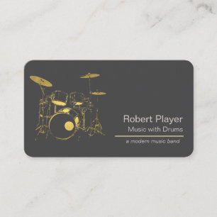 Carte De Visite Percussionniste batteur avec Drummer Set Music Eve