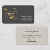 Carte De Visite Percussionniste batteur avec Drummer Set Music Eve (Devant / Derrière)