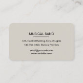 Carte De Visite Percussionniste batteur avec Drummer Set Music Eve (Dos)