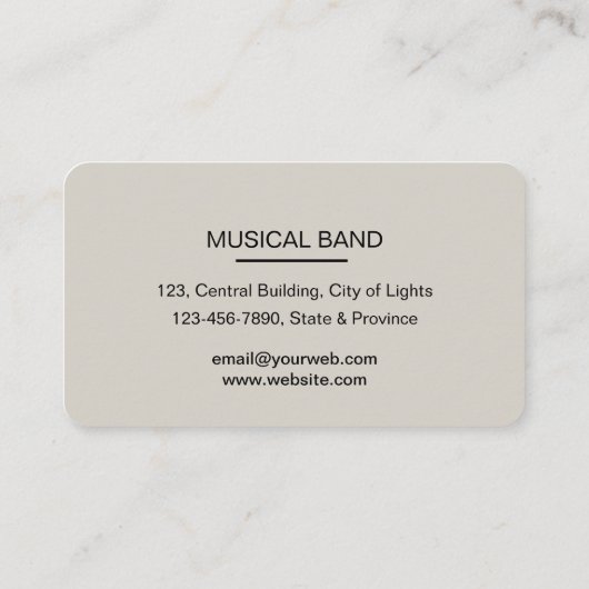 Carte De Visite Percussionniste batteur avec Drummer Set Music Eve (Dos)