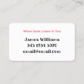 Carte De Visite Père Noël à louer (Dos)