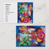 CARTE DE VISITE PÈRE NOËL AVEC ARBRE DE NOËL ET CADEAUX (Devant / Derrière)