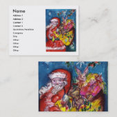 CARTE DE VISITE PÈRE NOËL AVEC CADEAUX (Devant / Derrière)