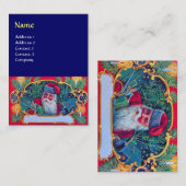 Carte De Visite PÈRE NOËL bleu VINTAGE (Devant / Derrière)