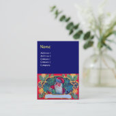 Carte De Visite PÈRE NOËL bleu VINTAGE (Debout devant)