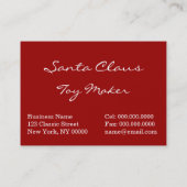 Carte De Visite Père Noël dans la grange de renne (Dos)