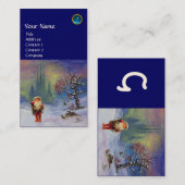 Carte De Visite PÈRE NOËL DES GNOMES MONOGRAM Blue Sapphire (Devant / Derrière)
