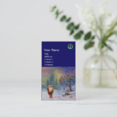 Carte De Visite PÈRE NOËL DES GNOMES MONOGRAM Blue Sapphire (Debout devant)