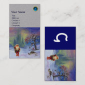 Carte De Visite PÈRE NOËL DES GNOMES MONOGRAM Blue Sapphire Grey (Devant / Derrière)