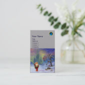 Carte De Visite PÈRE NOËL DES GNOMES MONOGRAM Blue Sapphire Grey (Debout devant)