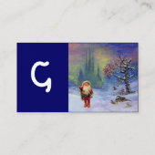 Carte De Visite PÈRE NOËL DES GNOMES MONOGRAM Blue Sapphire Grey (Dos)