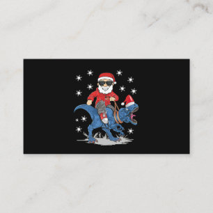 Carte De Visite Père Noël équitation Dinosaur T rex Christmas Boys