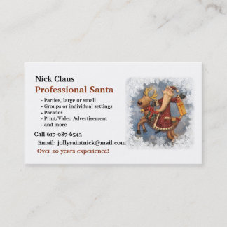 Carte de visite : Père Noël professionnel