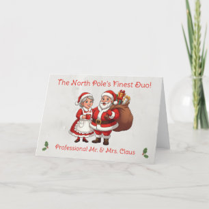 Carte de visite Père Noël professionnel Merci Mme