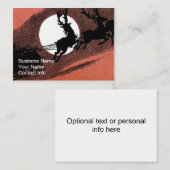 Carte De Visite Père Noël Sleigh et silhouette de renne (Devant / Derrière)