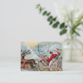 Carte De Visite Père Noël venant à la ville (Debout devant)