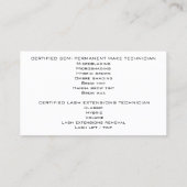 Carte De Visite Perfect Beauty Maquillage Services Lashes (Dos)